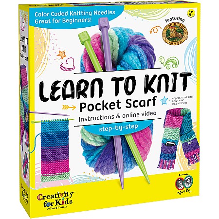 Learn to Knit Pocket Scarf