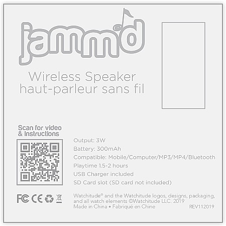 Jamm'd Wireless Speaker - Rainbow Tie Dye