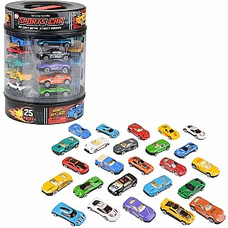 Die-Cast Car Set In Tire Carrying Tub - 25 piece set
