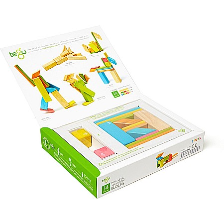 Tegu Tints Magnetic Wooden Blocks 14 Piece Set