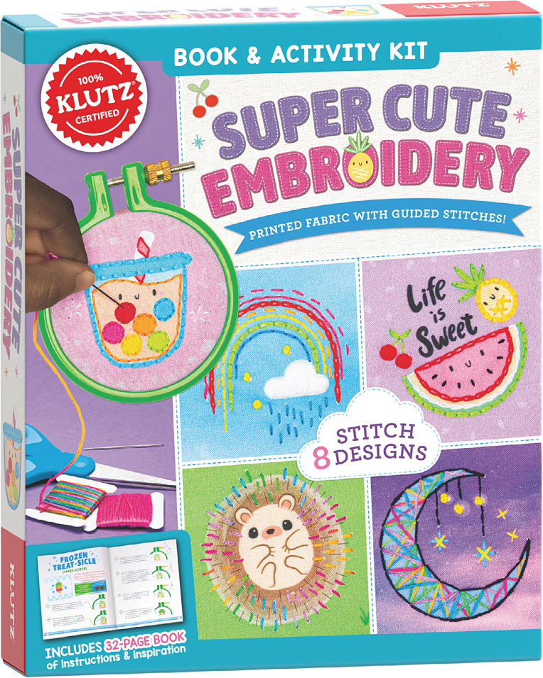 KLUTZ Super Cute Embroidery Book & Activity Kit - Geppetto's Toys - Klutz