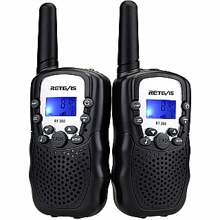 Retevis RT388 2 pcs Kids Walkie Talkies with Flashlight - Black