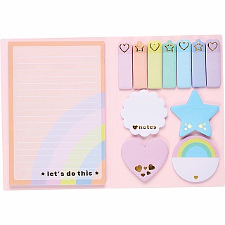 Side Notes Sticky Tab Note Set Pastel Rainbow