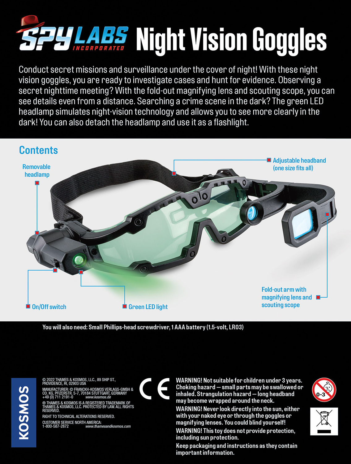Spy Labs Night Vision Goggles - The Toy Box Hanover