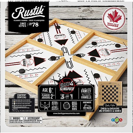 Rustik Crazy 4 Slingpuck 3 in 1 Game Board