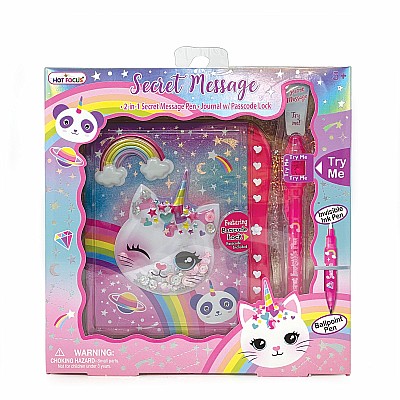 Caticorn 2-in-1 Secret Message Pen & Journal Set