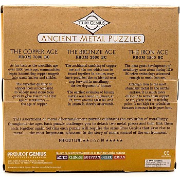 True Genius Ancient Metal Puzzles - 12 pc