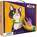 OKTO Sensory Art Coloring with Clay Set by Numbers Cat