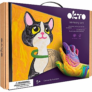 OKTO Sensory Art Coloring with Clay Set by Numbers Cat