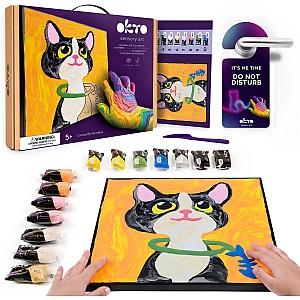 OKTO Sensory Art Coloring with Clay Set by Numbers Cat