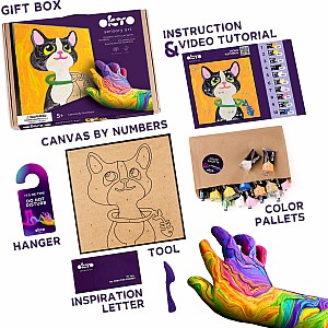 OKTO Sensory Art Coloring with Clay Set by Numbers Cat