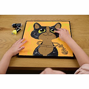 OKTO Sensory Art Coloring with Clay Set by Numbers Cat