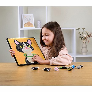 OKTO Sensory Art Coloring with Clay Set by Numbers Cat