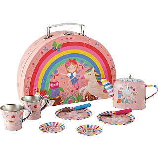 Rainbow Fairy 10 pc Tin Tea Set