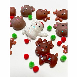 Taba-Zaba Squishy Christmas Santa with Reindeer 10 pc