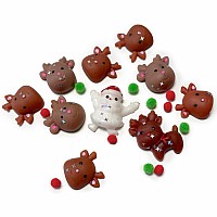 Taba-Zaba Squishy Christmas Santa with Reindeer 10 pc