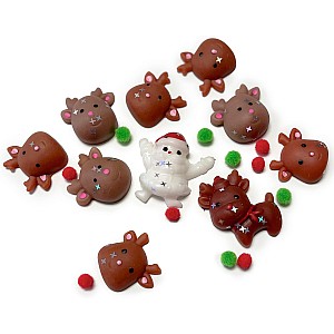 Taba-Zaba Squishy Christmas Santa with Reindeer 10 pc