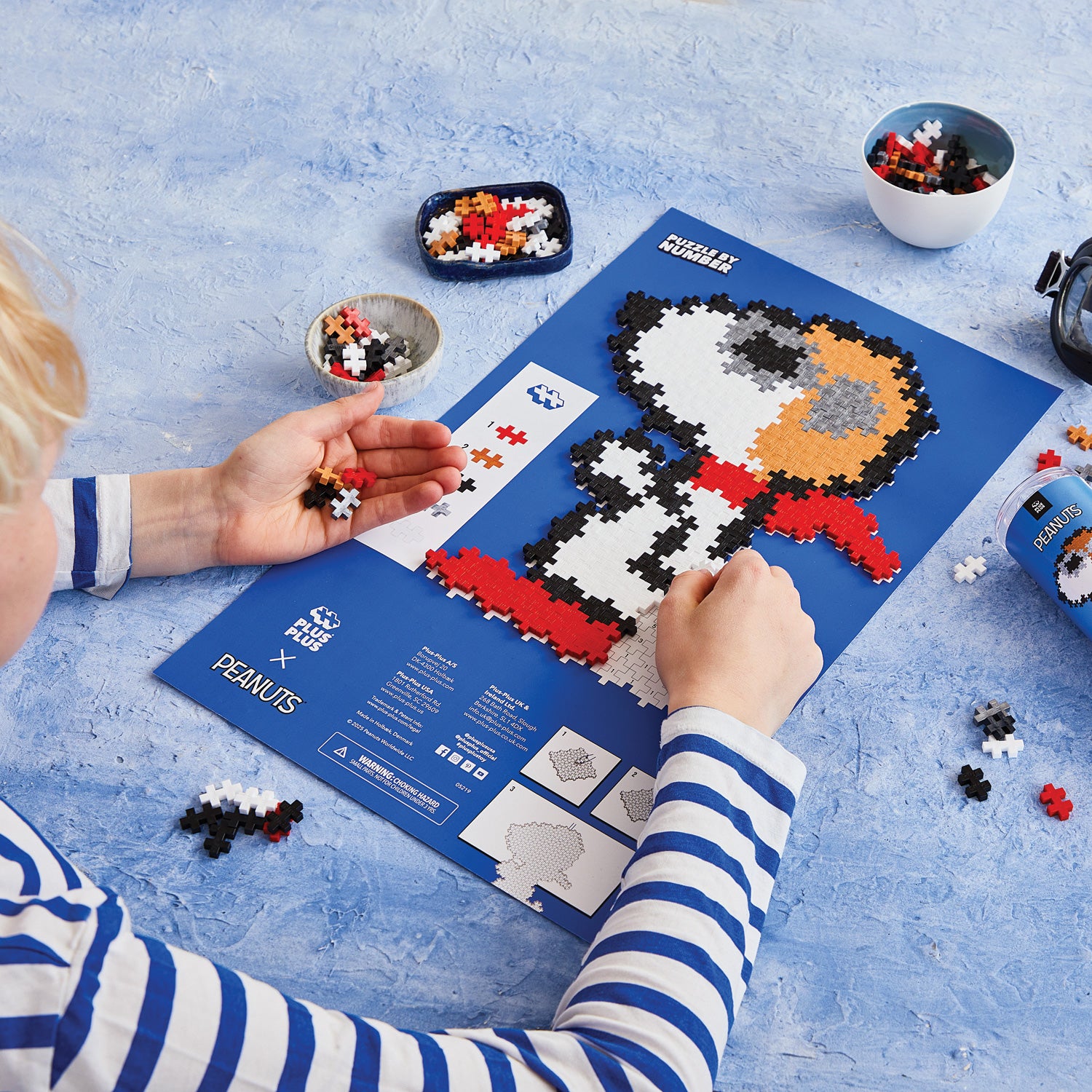 Plus-Plus Peanuts Puzzle By Number Tube - Woodstock