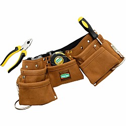 Kids Deluxe Tool Set with Leather Tool Belt & Safety Goggles