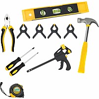 Kids Deluxe Tool Set with Leather Tool Belt & Safety Goggles