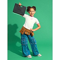 Kids Deluxe Tool Set with Leather Tool Belt & Safety Goggles