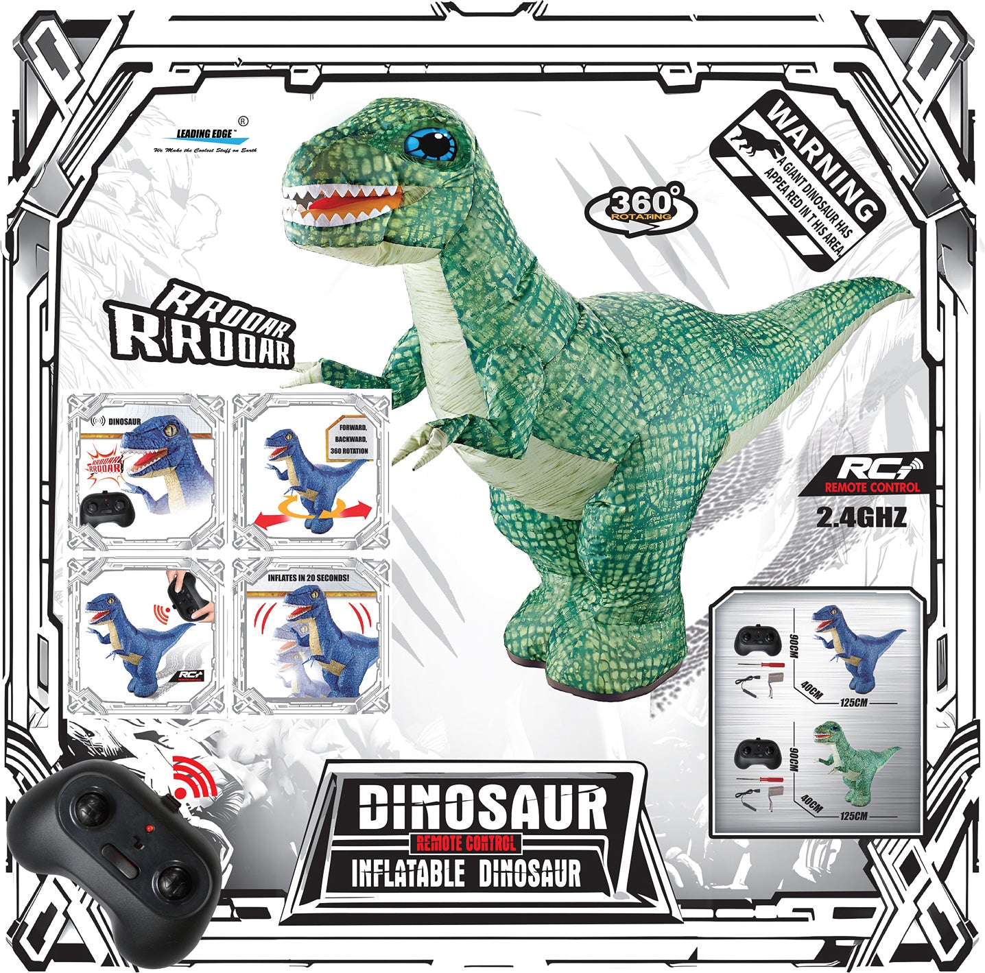Inflatable Dinosaur RC - GREEN
