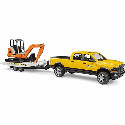 Bruder RAM Rental Service Truck with Mini Excavator