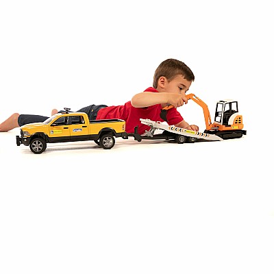 Bruder RAM Rental Service Truck with Mini Excavator