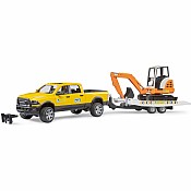 Bruder RAM Rental Service Truck with Mini Excavator