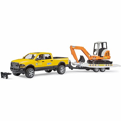 Bruder RAM Rental Service Truck with Mini Excavator