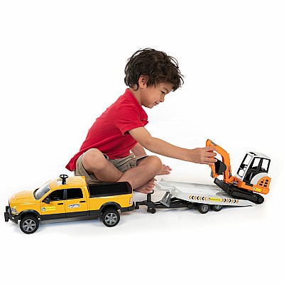 Bruder RAM Rental Service Truck with Mini Excavator