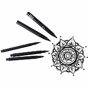 The Ink Works 5 Black Markers Assorted Sizes