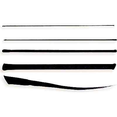 The Ink Works 5 Black Markers Assorted Sizes