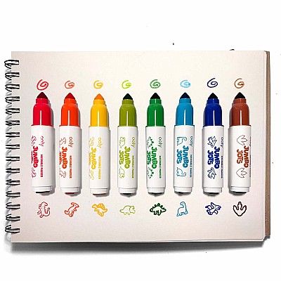 Jumbo Jots 8 Dual Tip Dinosaur Markers