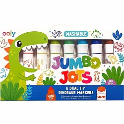 Jumbo Jots 8 Dual Tip Dinosaur Markers