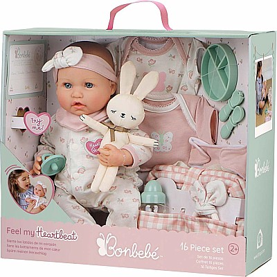 Bonbebe Feel My Heartbeat Baby Doll Deluxe Bundle 16 Piece Set St