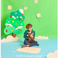 Chocolate Lab with Santa Bomber Hat