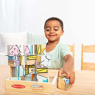 Mo Willems' Elephant & Piggie Wooden Cube Puzzle
