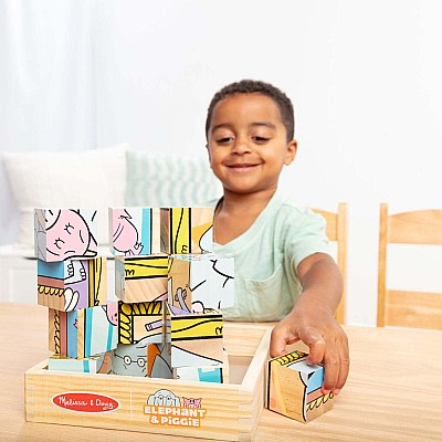 Mo Willems' Elephant & Piggie Wooden Cube Puzzle