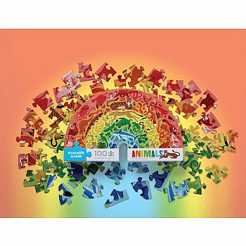 Animals 100 pc Rainbow-Shaped Puzzle