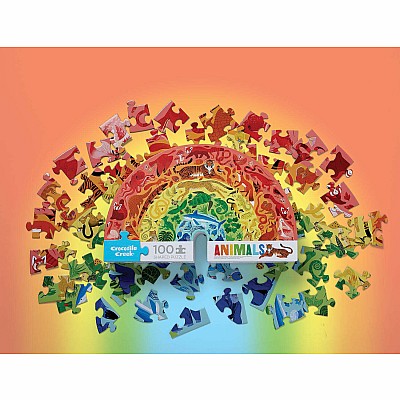Animals 100 pc Rainbow-Shaped Puzzle
