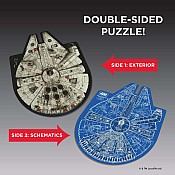 Star Wars Double-Sided Millennium Falcon Jigsaw Puzzle & Trivia