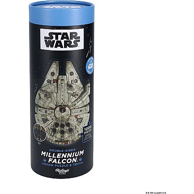 Star Wars Double-Sided Millennium Falcon Jigsaw Puzzle & Trivia