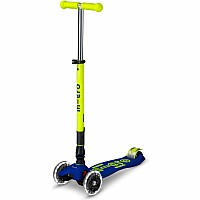 Micro Kickboard Maxi Deluxe Foldable LED Scooter - Blue Neon Color