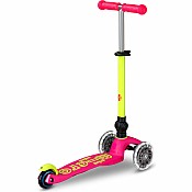 Micro Kickboard Mini Deluxe Foldable LED Scooter - New Neon Colors