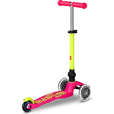 Micro Kickboard Mini Deluxe Foldable LED Scooter - New Neon Colors
