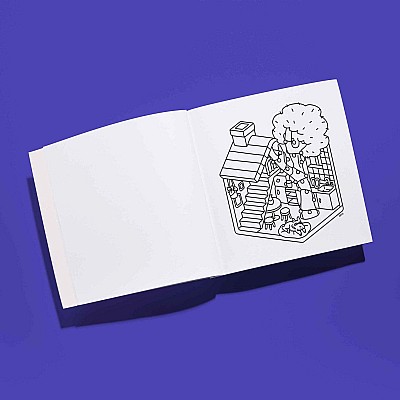 Cozy Art Tiny House Coloring Notebook
