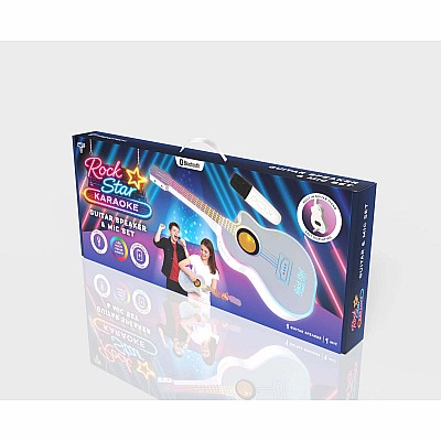 Rock Star Karaoke Guitar Speaker & Mic Set White