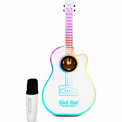 Rock Star Karaoke Guitar Speaker & Mic Set White