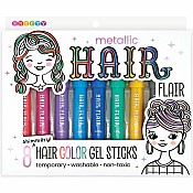Metallic Hair Flair 8 Hair Shimmery Color Gel Sticks